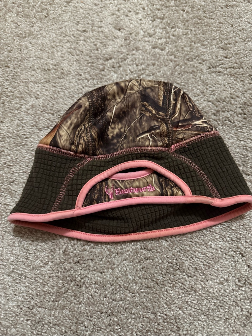 Women’s Camo Beanie with Pink Trim